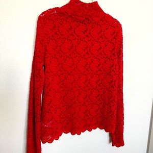 Red Floral Lace Top size large